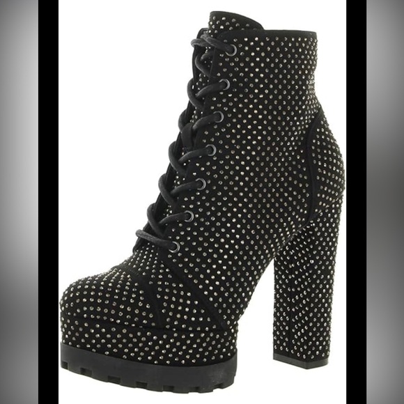 Jessica Simpson Shoes - Jessica Simpson Black Lace Up Studded Boots